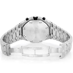 Montre en diamant cultivé en laboratoire de haute qualité diamant incolore Style Hip Hop boîtier en acier inoxydable bracelet en verre avec Date - Product Image 3