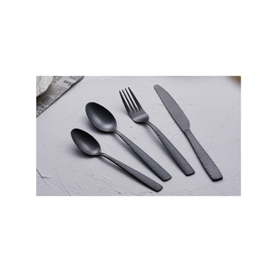 Ensemble de couverts noirs classiques miroir, couverts d'hôtel en métal argenté, ensemble de couverts 24 pièces, ensemble cuillère et fourchette en acier inoxydable - Product Image 2