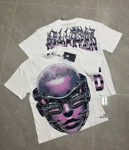 Camiseta de Manga Corta para Hombre, Estilo Americano, Marca Moderna, Corte Holgado, Lavada, con Estampado de Letras Vintage, Transpirable, A25AFY3695 - Product Image 1