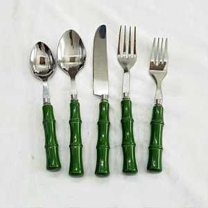 Cubiertos de acero espejado Cubiertos Plateado Cuchara gruesa y tenedor Servidor de ensalada - Product Image 5