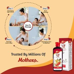 Huile pour bébé ayurvédique Dabur Lal Tail pour massage quotidien, favorise la croissance des os et des muscles, et soin de la peau douce et saine - Product Image 2