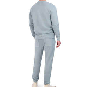 Ensemble survêtement décontracté pour homme, sur mesure, uni, 2 pièces, 100% coton, respirant, séchage rapide - Product Image 2