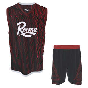 Maillot et short de basket-ball unisexe personnalisable REEMA, vêtements de basket-ball à sublimation, ensembles d'uniformes de basket-ball respirants pour femmes - Product Image 5