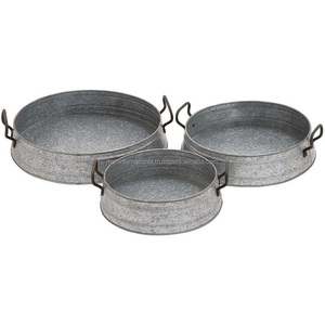 Plateaux de rangement en métal galvanisé Art Déco en forme de fleur avec poignées, écologiques, à fixer sur la porte, décoration intérieure de cuisine, design durable - Product Image 2