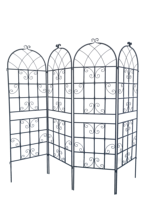 Treillis de jardin en métal pour l'extérieur, lot de 4 supports en fer pour plantes grimpantes (roses, clématites), approvisionnement en gros