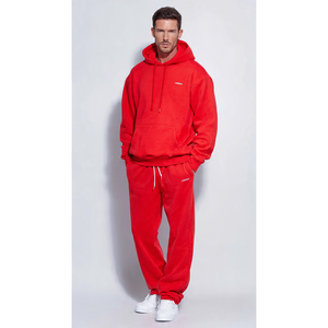 Ensemble de sweats à capuche décontractés pour hommes, poids lourd 100% coton Designer Streetwear Baggy pour survêtements de sport imprimés bouffants personnalisés - Product Image 3