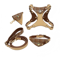 Harnais, collier et laisse pour chien en cuir résistant aux morsures, personnalisables avec logo, très populaires, pour les amoureux des chiens