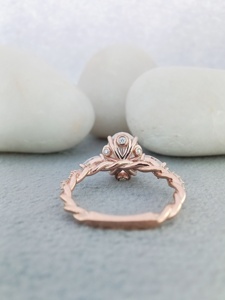 14K Solid Yellow Rose Gold Oval Shape Three Stone 2.0 CT VVS Lab Grown Diamond Engagement Wedding Ring GIA Fine Jewelry - Product Image 4