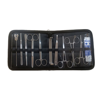 Kit de dissection chirurgicale professionnel pour étudiants en médecine, instruments chirurgicaux en acier inoxydable avec lames de scalpel et étui de transport