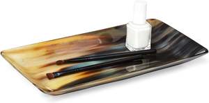 Plateau de service en corne de buffle naturelle au design moderne Ustensiles de cuisine de forme rectangulaire et plateau de service de table. - Product Image 2