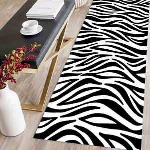 Zebra Print <b>Rug</b>: Modern Animal Pattern Home Decor,<b>Chenille</b> <b>Rug</b> - Product Image 2