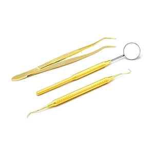 Kit de cuidado bucal Dental de acero inoxidable de 3 piezas de calidad superior, juego de herramientas dentales profesionales con espejo, escalador y pinzas - Product Image 4