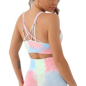 Hot Selling Gym Fitness Wears High Quality Gym Fitness Wear <b>Light</b> Weight Customized Logo Printing Women <b>Tie</b> Dye Sports Bra - Product Image 4