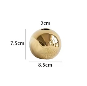 Ensemble de 3 vases ronds en forme de boule avec finition miroir dorée pour la décoration intérieure contemporaine et les présentations florales élégantes, vente en gros en provenance d'Inde - Product Image 6