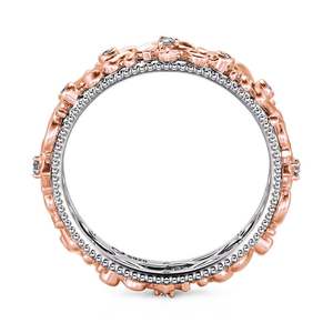 แหวนเพชรลายดอกไม้สองสีเจลิยาสำหรับผู้หญิง - Product Image 3