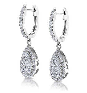 Vala Brothers ER-22 18k White Gold <b>Earrings</b> with Round Lab Grown Diamond EF VS 2.55 Carat 8 Gram Premium <b>Fine</b> <b>Stud</b> Jewelry - Product Image 2