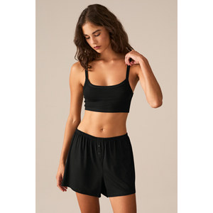 ETHIQUET WISIN Bustier court à bretelles en tissu doux et extensible pour femme - Product Image 1