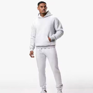 Ropa de invierno más vendida 100% algodón tela impresa de alta calidad al por mayor chándal con bolsillos canguro personalizado a prueba de viento - Product Image 4