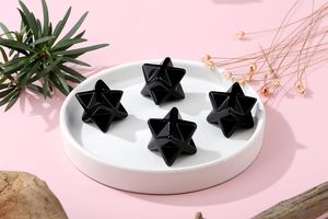 คริสตัลแกะสลักรูปดาวหินภูเขาไฟสีดำธรรมชาติสำหรับตกแต่งบ้าน - Product Image 5