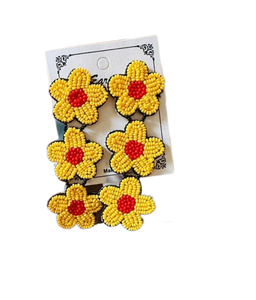 Femmes Rose Perlé Fleur Boucles D'oreilles À La Main Floral Dangling Résine Bijoux Nouvelle Tendance En Gros pour Les Occasions De Noël - Product Image 5