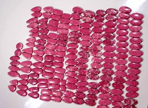 Par de thulita Rosa semipreciosa superventas, cabujón de piedras preciosas sueltas, cabujón de piedras preciosas sueltas lisas naturales a granel - Product Image 6