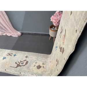 Tapis vintage 1,8 x 13,3 pieds, tapis turc, tapis persan blanc et bleu - Product Image 3