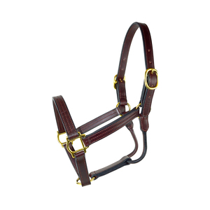 Exportateur indien professionnel de licou de cheval en cuir brun produit de haute qualité du fabricant de cuir expert - Product Image 1