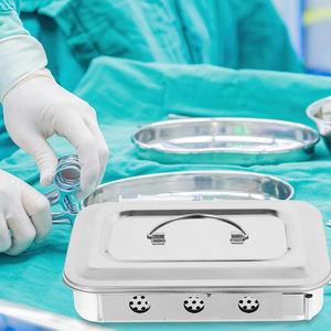 Caja de Almacenamiento de Instrumentos Perforada de Acero Inoxidable 304 de Primera Calidad con Tapa y Asa de Agarre, Caja de Laboratorio - Product Image 2