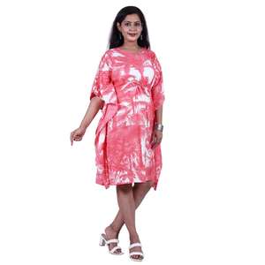 Caftán de alta calidad para mujer, vestido largo holgado con estampado Floral de manga corta, caftán para mujer, ropa informal de talla grande, vestido caftán de verano - Product Image 3