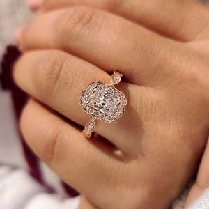 Vintage Style Milgrain Radiant Cut Lab Grown Diamond Women's Engagement Ring - Product Image 3