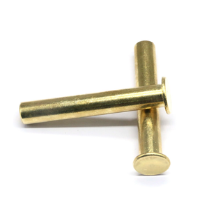 Rivet semi-tubulaire en laiton à tête ronde, norme ISO, brillant, non revêtu, personnalisé pour manche de couteau - Product Image 1