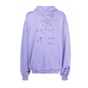 Sudadera con capucha de calle alta de invierno para hombre Patrón desgastado con poliéster sólido cálido/Material de algodón Cuello sólido con capucha - Product Image 1