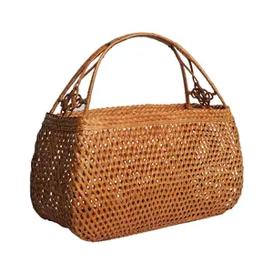 Sac en rotin rectangulaire fait à la main tendance chaude par Bali sacs à bandoulière pour femmes en gros du Vietnam artisanat à la mode