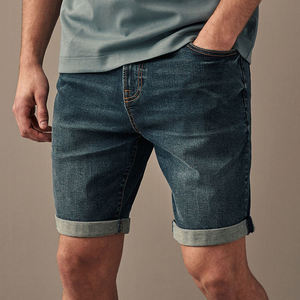 Pantalones cortos de mezclilla de cintura alta para hombre de diseñador informal de moda de verano estilo recto decoración de cristal lavado de colores ropa de calle Formal - Product Image 2