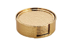 Ensemble de 6 sous-verres uniques en acier inoxydable avec support en métal brillant Valeur extrême pour tapis et coussinets de qualité supérieure - Product Image 2