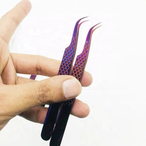 Pince à épiler professionnelle droite pour sourcils, en acier inoxydable, longueur 10 mm, pointe lisse, anti-magnétique, poignée confortable pour - Product Image 4