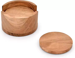 Eco-Friendly Walnut Coasters <b>Set</b> Durable Natural Wooden Mats & Pads Stylish & Stylish by Crescent Crafts - Product Image 3