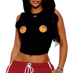 Women Casual Style Sleeveless Crop <b>Top</b> Custom Graphic Cotton Slim Fit Streetwear Tank <b>Top</b> OEM Private Label Women's Shirts Order - Product Image 1