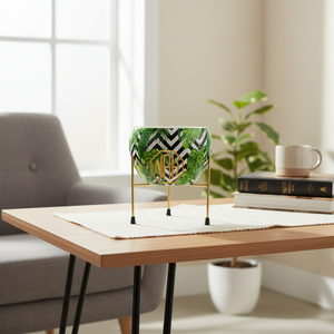 Jardinière en métal décorative avec support Utilisation intérieure et extérieure Jardin Patio Balcon Maison Motif de feuilles vertes Pot Qualité d'exportation - Product Image 4