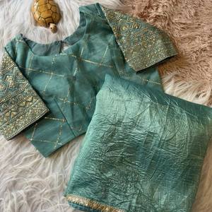 Último diseñador indio Gold Crush bordado secuencia Coading encaje borde para Nueva blusa Sari para ocasiones de fiesta - Product Image 2