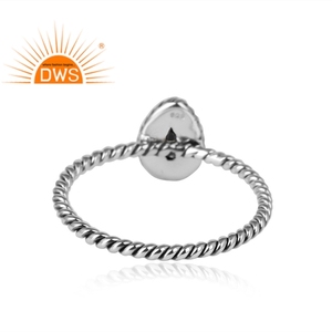 Best Handcrafted <b>Oxidized</b> Sterling Silver Natural Black Onyx Gemstone Stackable Ring Custom Jewelry Manufacturer - Product Image 4