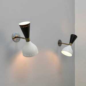 Black & White Raw Brass Wall <b>Sconce</b> Elegant Accent <b>Lighting</b> - Product Image 3