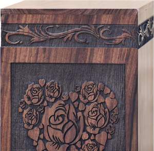 Love Rose Urn Memorial Cremación Madera Adultos para cenizas Urna funeraria Tapa funeraria Recuerdos de mascotas Urnas para humanos (Grande) - Product Image 2