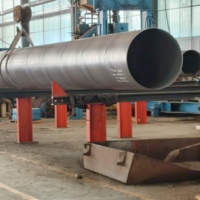 Tuyau en acier soudé en spirale 3PE anti-corrosion extérieur certifié ASTM API, test de pression disponible, pour réseau d'égouts urbains et champs pétrolifères