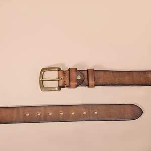 เข็มขัดหนังวัวแท้ สไตล์ลำลอง ขายดี คุณภาพสูง หัวเข็มขัดเหล็ก ระบายอากาศ น้ำหนักเบา ลายเรียบ ปรับแต่งได้ - Product Image 2