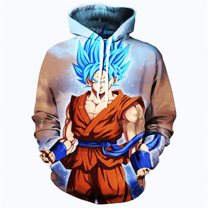 Anti Shrink Autumn Hip Hop Men Custom Logo Knitted Fleece Cartoon Pattern Tie Dye <b>Anime</b> Japan Sublimation Digital Printing Quick - Product Image 3