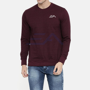 Sweat-shirt pour homme en polaire de coton et polyester uni à manches longues - Haute qualité, écologique et respirant - Product Image 4