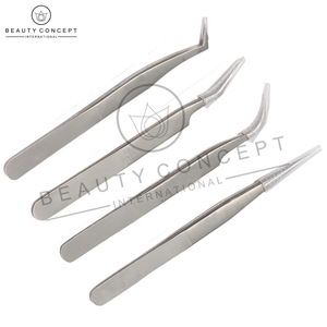 4 Pcs Set Stainless Steel Hand Made Customized Logo Print Newest Eyelash Extension Tweezers by Beauty Concept International - Product Image 6