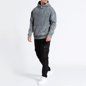 เสื้อฮู้ดแบบย้อนยุคสำหรับผู้ชายเสื้อฮู้ดแบบกรดมีกระเป๋าแฟชั่น - Product Image 4