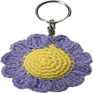 LLavero de flores de margaritas de ganchillo hecho a mano, decoración de regalo, monedero bohemio para bolso, bolso, funda para auriculares de consignadores indios - Product Image 4